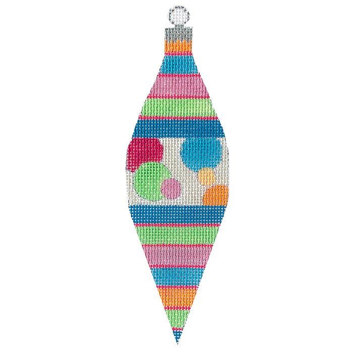 Atomic Christmas   Bubbles Teardrop Painted Canvas Eye Candy Needleart  - 1