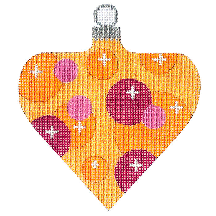Atomic Christmas   Orange Bubble Bauble Painted Canvas Eye Candy Needleart  - 1