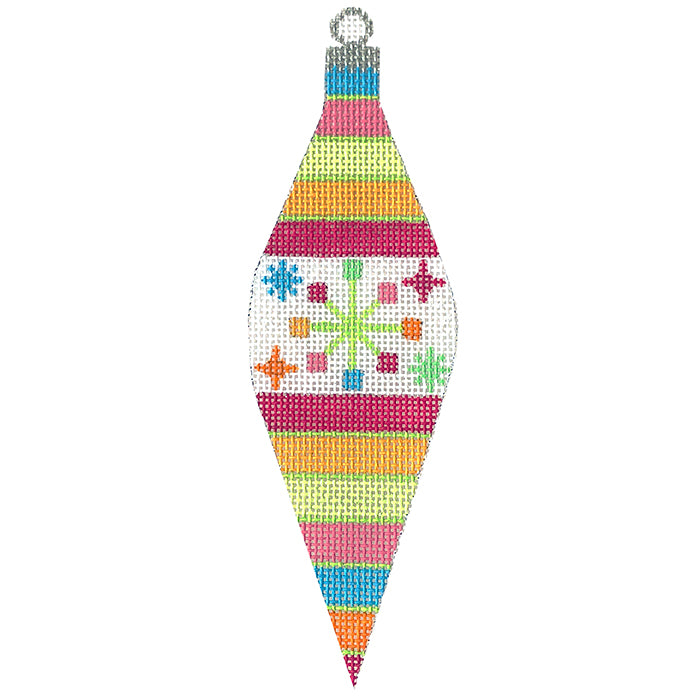 Atomic Christmas   Star Teardrop Painted Canvas Eye Candy Needleart  - 1