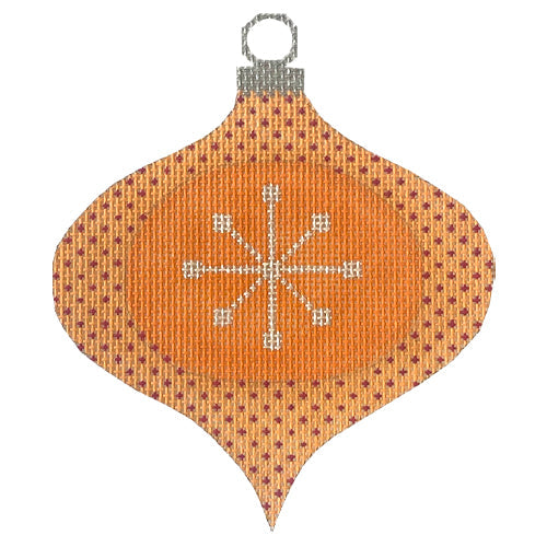 Atomic Star Ornament   Orange Painted Canvas Eye Candy Needleart  - 1