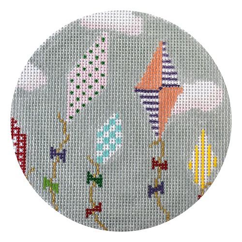 August   Kites Painted Canvas The Plum Stitchery 
