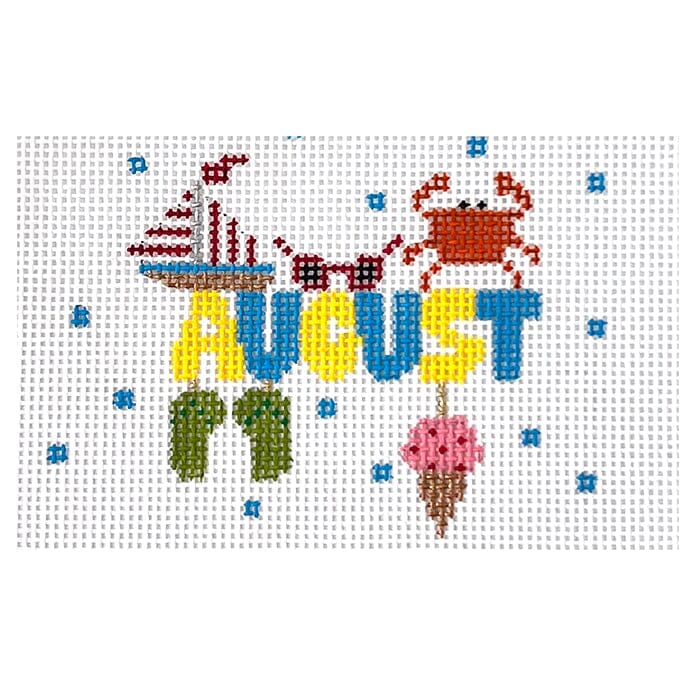 August with Stitch Guide Painted Canvas The Princess & Me 