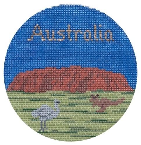 Australia Ornament Painted Canvas Silver Needle  - 1