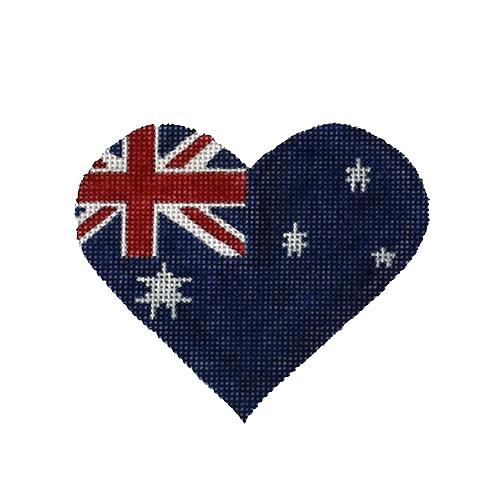Australian Flag Heart Painted Canvas Pepperberry Designs  - 1