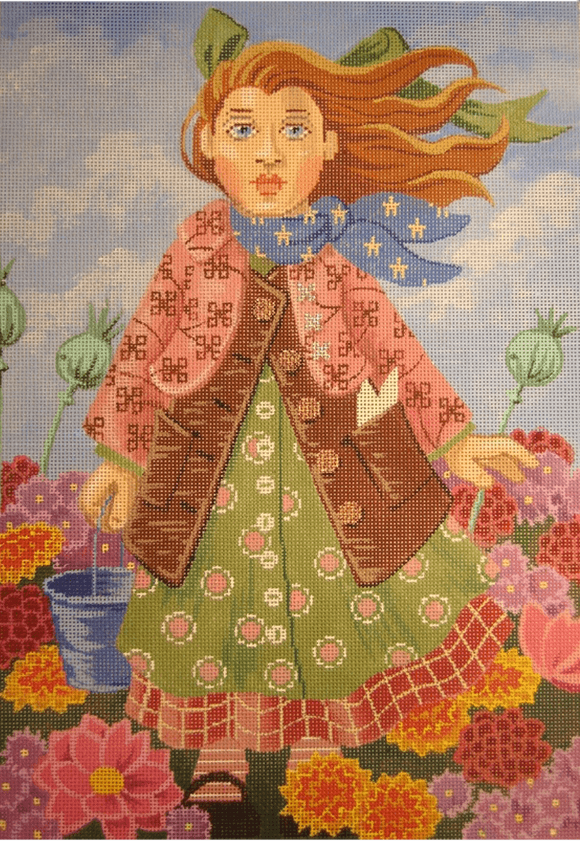 Autumn Blossom Painted Canvas Labors of Love Needlepoint  - 1