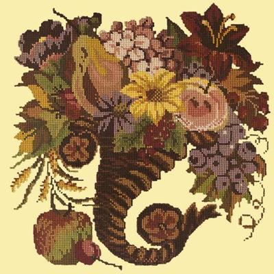 Autumn Cornucopia Needlepoint Kit Kits Elizabeth Bradley Design Butter Yellow 
