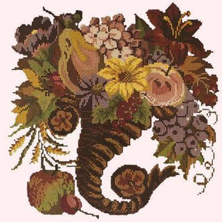 Autumn Cornucopia Needlepoint Kit Kits Elizabeth Bradley Design Cream 
