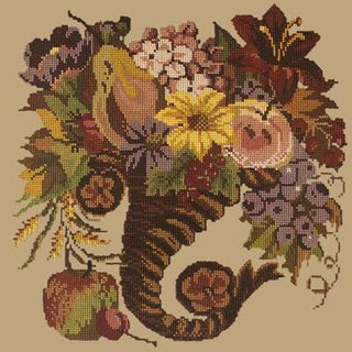 Autumn Cornucopia Needlepoint Kit Kits Elizabeth Bradley Design Sand 
