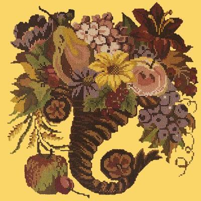 Autumn Cornucopia Needlepoint Kit Kits Elizabeth Bradley Design Sunflower Yellow 
