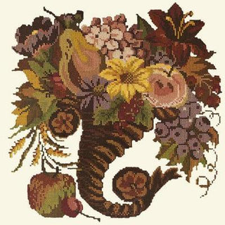 Autumn Cornucopia Needlepoint Kit Kits Elizabeth Bradley Design Winter White 
