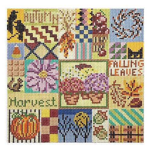 Autumn Quilt on 13 Painted Canvas Needle Crossings  - 1