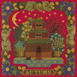 Autumn Sampler Needlepoint Kit Kits Elizabeth Bradley Design Bright Red 
