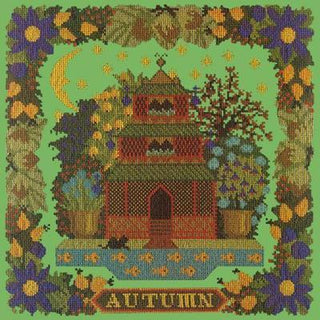 Autumn Sampler Needlepoint Kit Kits Elizabeth Bradley Design Grass Green 
