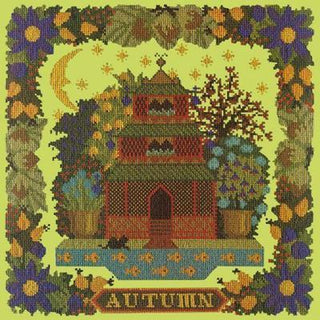 Autumn Sampler Needlepoint Kit Kits Elizabeth Bradley Design Pale Lime 
