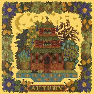 Autumn Sampler Needlepoint Kit Kits Elizabeth Bradley Design Sunflower Yellow 

