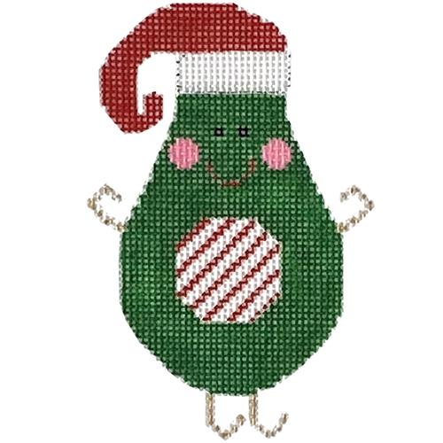 Avocado Santa with Stitch Guide Painted Canvas The Princess & Me 