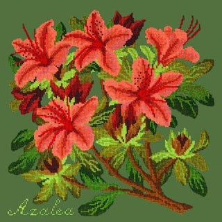 Azalea Needlepoint Kit Kits Elizabeth Bradley Design Dark Green 
