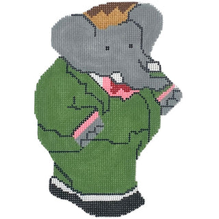 Babar Ornament Painted Canvas Silver Needle 
