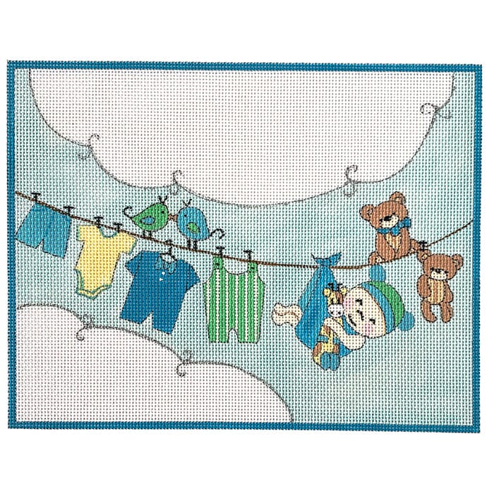 Baby Boy Clothesline Painted Canvas Alice Peterson Company 