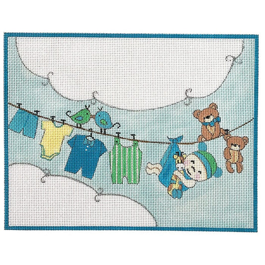 Baby Boy Clothesline Painted Canvas Alice Peterson Company 