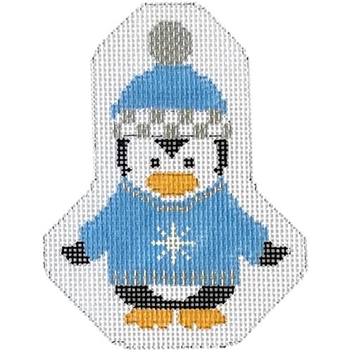 Baby Boy Penguin with Stitch Guide Painted Canvas The Princess & Me  - 1