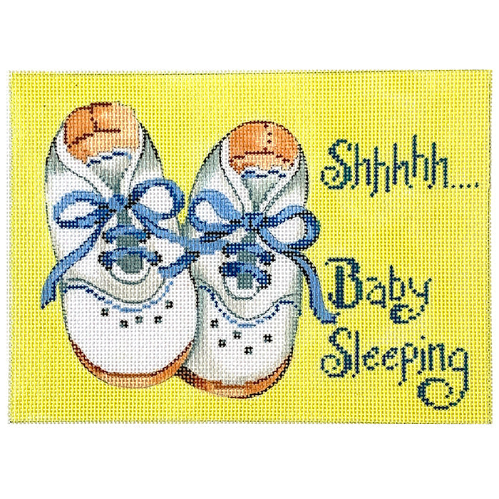 Baby Boy's Shoes Sign Painted Canvas Patti Mann  - 1
