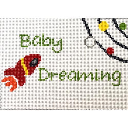 Baby Dreaming Space Ship Painted Canvas J. Child Designs 