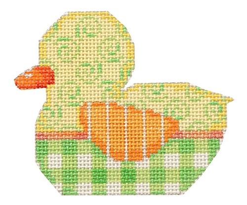 Baby Duck with Gingham/Swirls Painted Canvas Associated Talents 