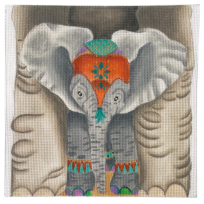 Baby Elephant's View Painted Canvas Fleur de Paris 
