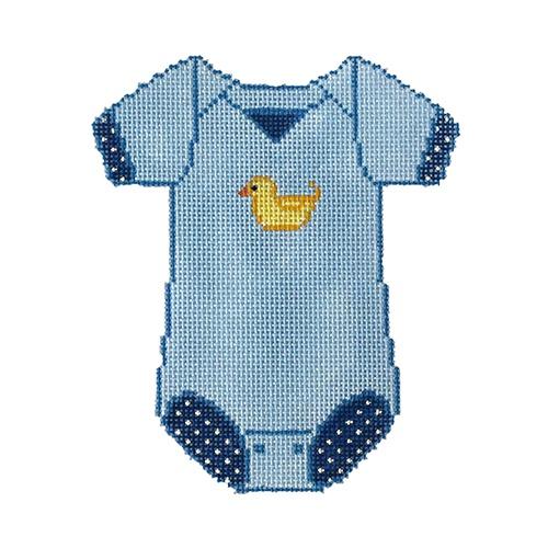 Baby Onesie   Blue with Duck Painted Canvas The Meredith Collection 
