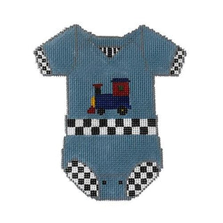 Baby Onesie   Train Painted Canvas The Meredith Collection 
