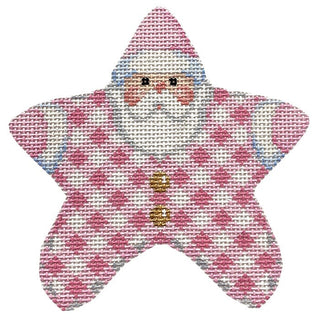 Baby Pink Gingham PJ Santa Painted Canvas Associated Talents 
