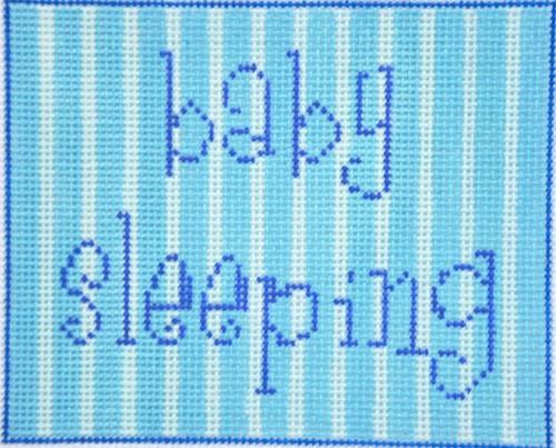 Baby Sleeping Blue Painted Canvas All About Stitching/The Collection Design 