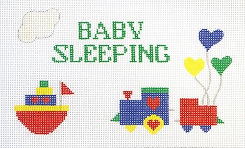 Baby Sleeping Boat & Train Painted Canvas All About Stitching/The Collection Design  - 1