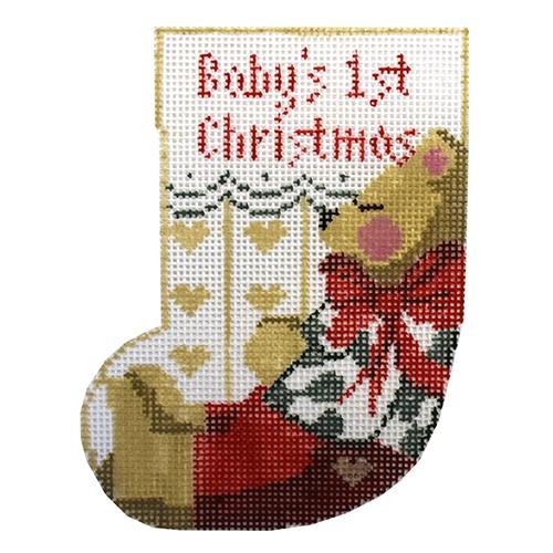 Baby's 1st Christmas Painted Canvas Kathy Schenkel Designs  - 1