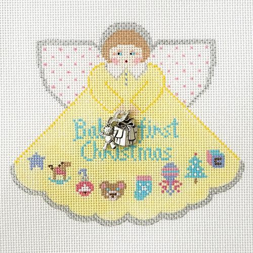 Baby's First Christmas Angel Painted Canvas Painted Pony Designs  - 1