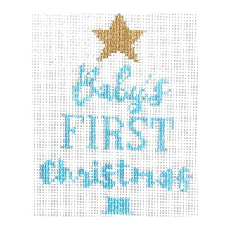 Baby's First Christmas Tree Blue Painted Canvas KCN Designers 
