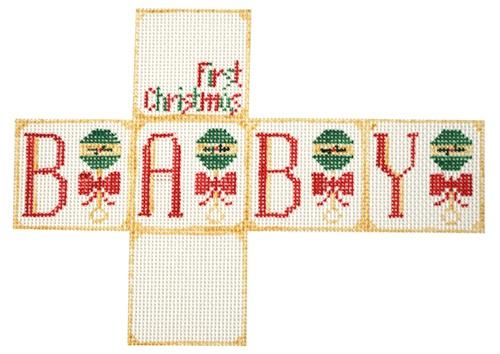 Baby's First/ Red & Green Package Painted Canvas Kathy Schenkel Designs  - 1