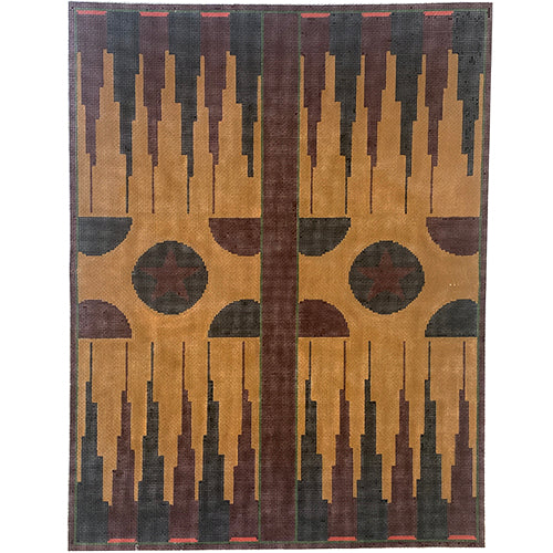 Backgammon Painted Canvas Cooper Oaks Design  - 1