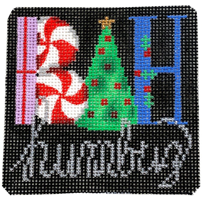 Bah Humbug Square Ornament on 18 Painted Canvas Associated Talents 
