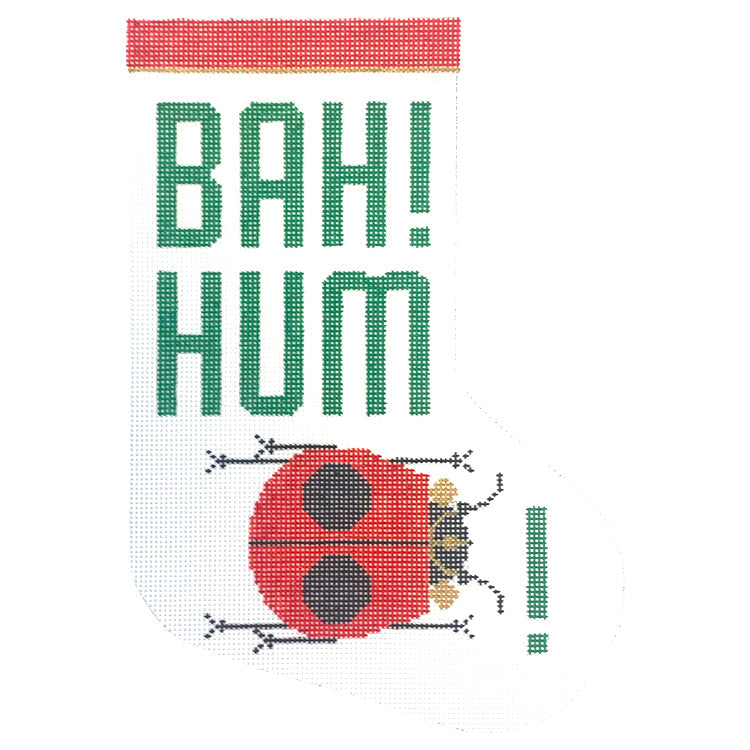 Bah Humbug Stocking Painted Canvas Charley Harper 
