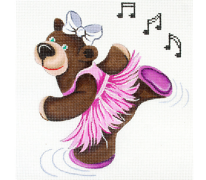 Ballerina Bear Painted Canvas Patti Mann  - 1