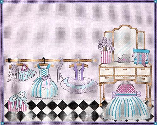 Ballerina Room in Lavender Painted Canvas Alice Peterson  - 1