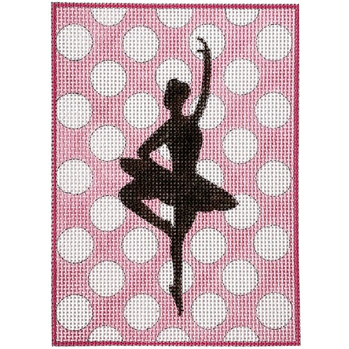 Ballerina Silhouette on Polka Dots Painted Canvas Alice Peterson Company 