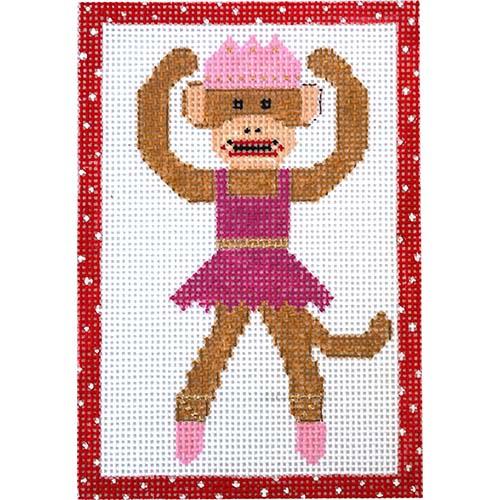 Ballerina Sock Monkey Painted Canvas The Princess & Me  - 1