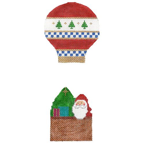 Ballooning Santa Painted Canvas The Princess & Me  - 1