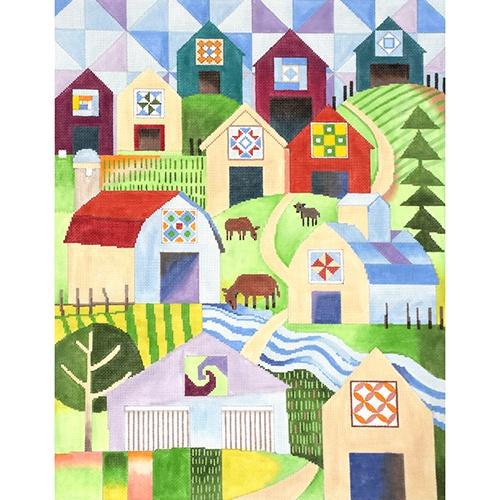 Barn Quilt Trail Painted Canvas The Meredith Collection  - 1