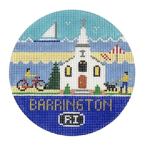 Barrington Round Painted Canvas Doolittle Stitchery  - 1