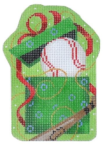 Baseball in Present Ornament Painted Canvas Associated Talents 