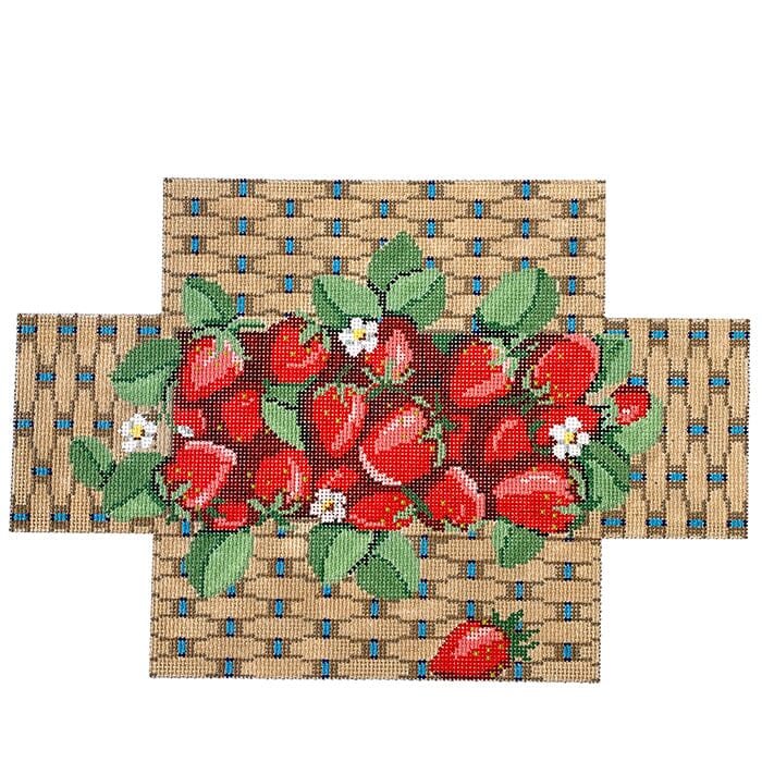 Basket of Strawberries Brick Cover #13 Painted Canvas Susan Roberts Needlepoint Designs Inc. 